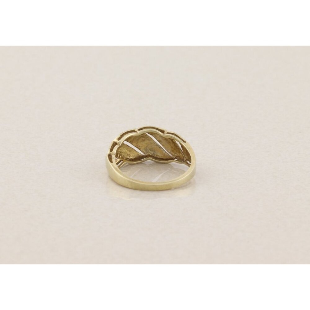 10k Yellow Gold Diamond Cut Patterned Band Ring Size 8 1/2 - Picture 7 of 7